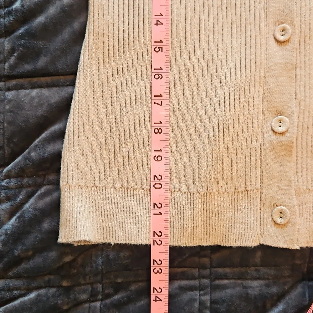 NWOT Gilli Tan Ribbed Button-Down Sweater Vest, L | Academia, Preppy, Knit Vest - Picture 8 of 9
